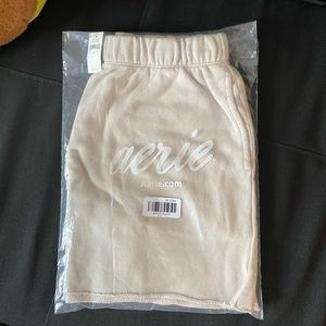 Brand new unopened Aerie tan sweatshorts